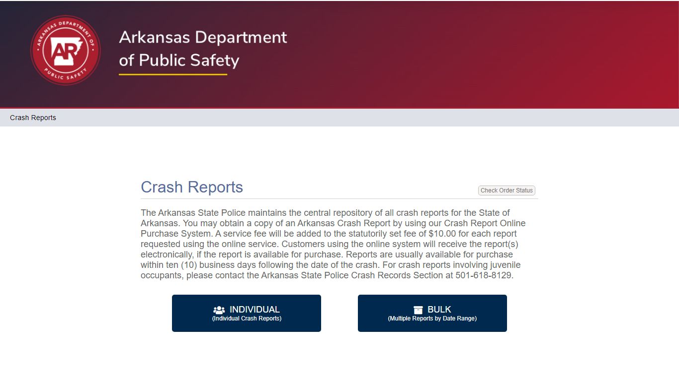 Arkansas State Police: Crash Reports