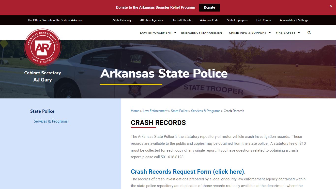 Crash Records - Arkansas Department of Public Safety