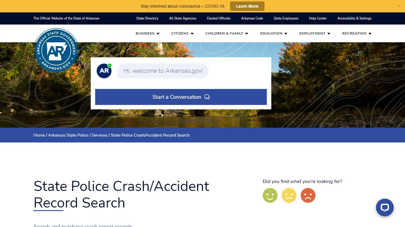 State Police Crash/Accident Record Search | Arkansas.gov