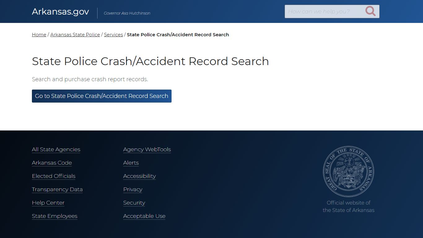 State Police Crash/Accident Record Search | Arkansas.gov