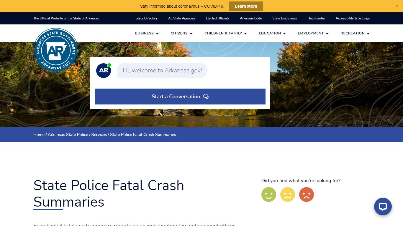 State Police Fatal Crash Summaries | Arkansas.gov